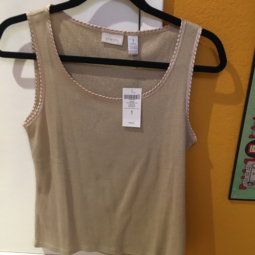 Chico's shimmery Gold Tank size 1